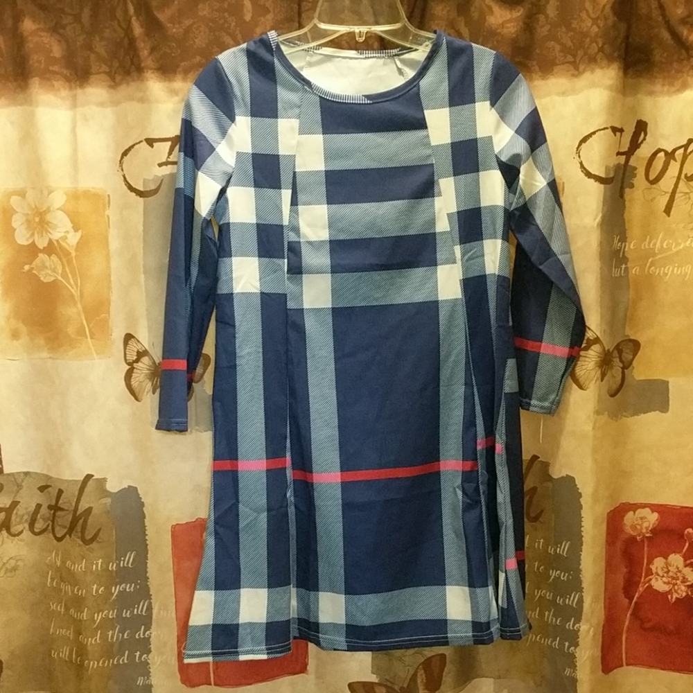 Blue plaid tunic